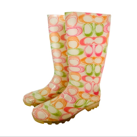 COACH Pixy Dream Logo Rain Boots